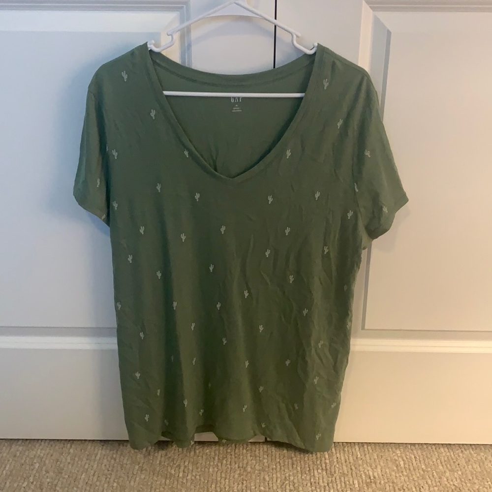 Green, XL, shortsleeve V-neck tee